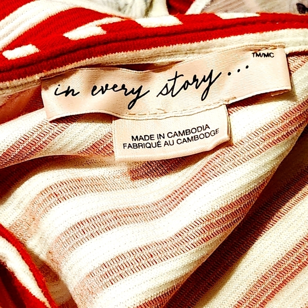 *3 for $30* In Every Story Red and White Stripped Kit Top - Picture 5 of 6